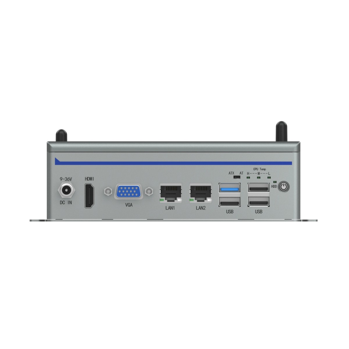 fanless industrial box pc front view