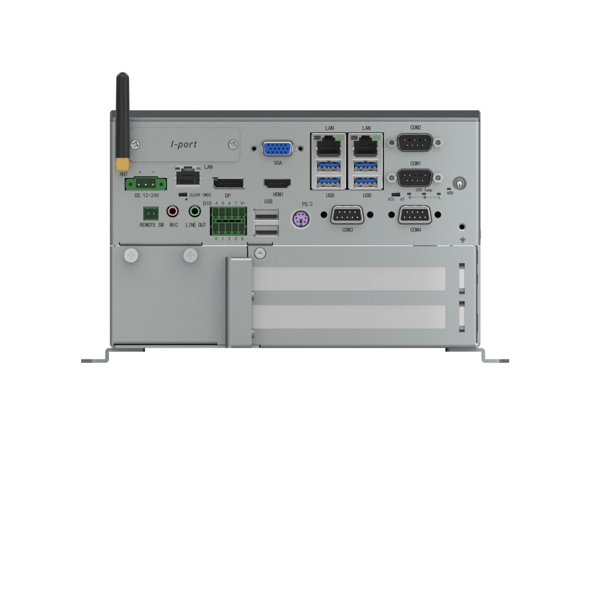 box pc industriale fanless vista frontale