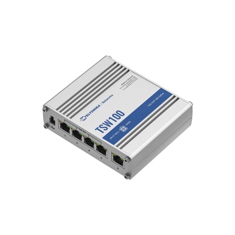 TSW100 Industrial POE + Ethernet switch, 5 ports