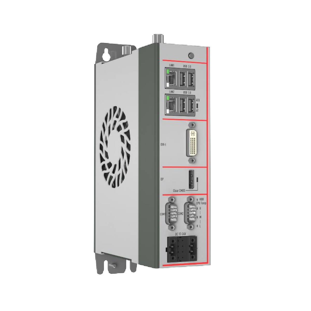 Industrial box PC with 4 PoE ports and 16 isolated digital I/