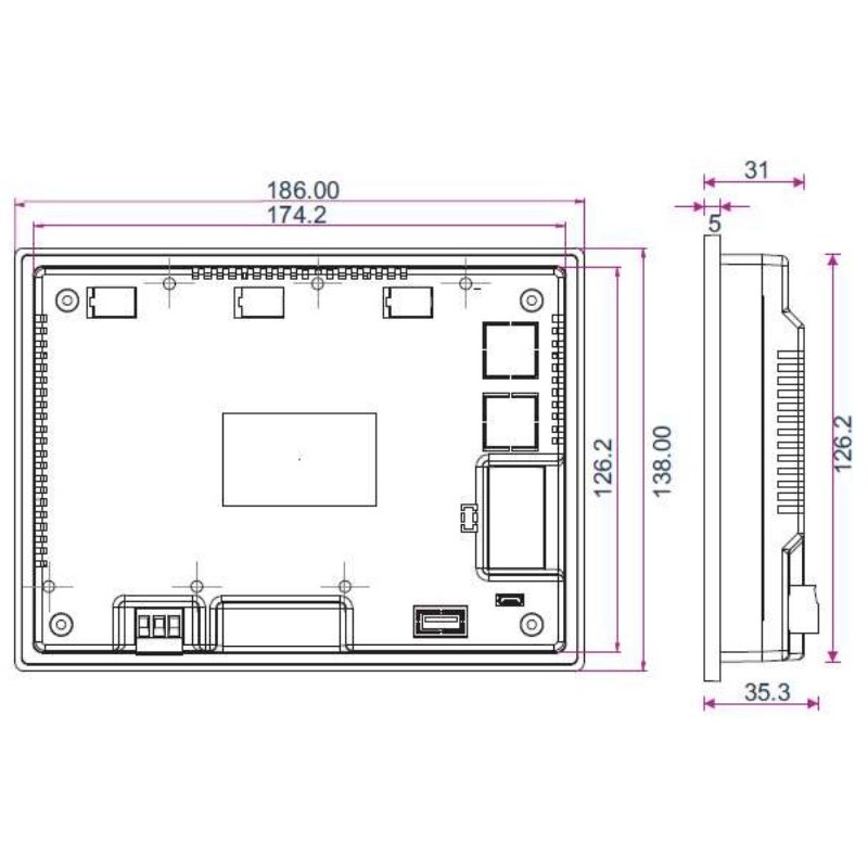 Web panel WP6070TN HMTL 5 pannello 7" touch