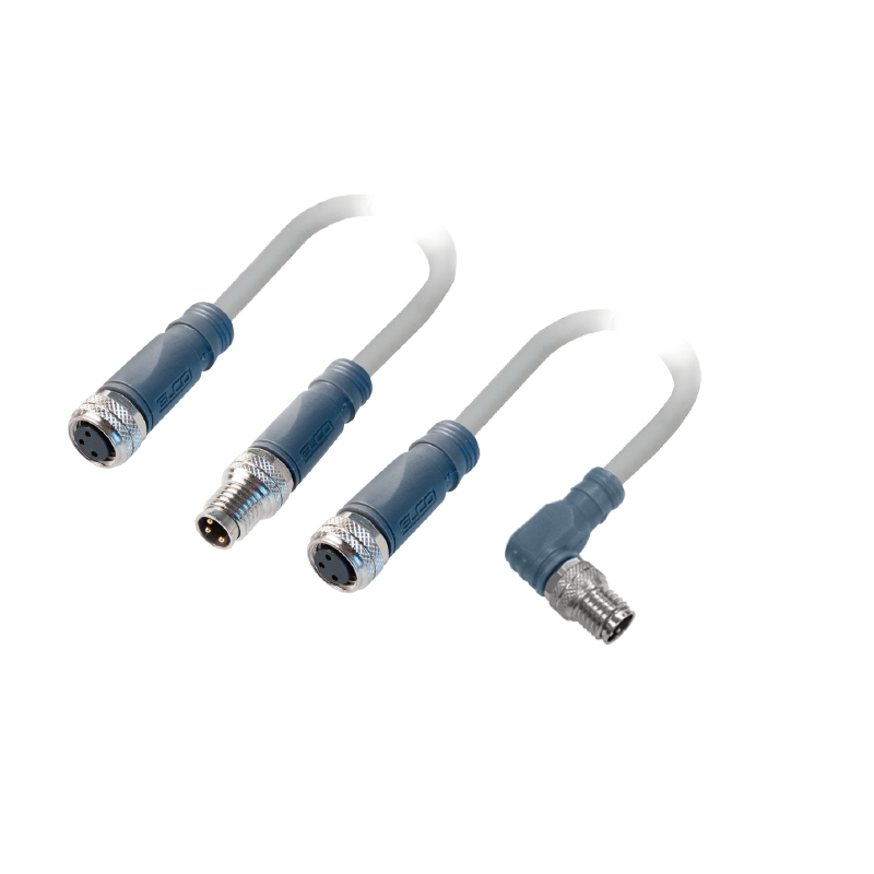 Connettore I/O pre-cablato maschio dritto M8 4 poli - femmina dritto M8 4 poli PVC