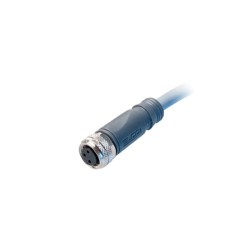 Pre-Wired I/O connector female straight M8 4-Pole PUR/PP