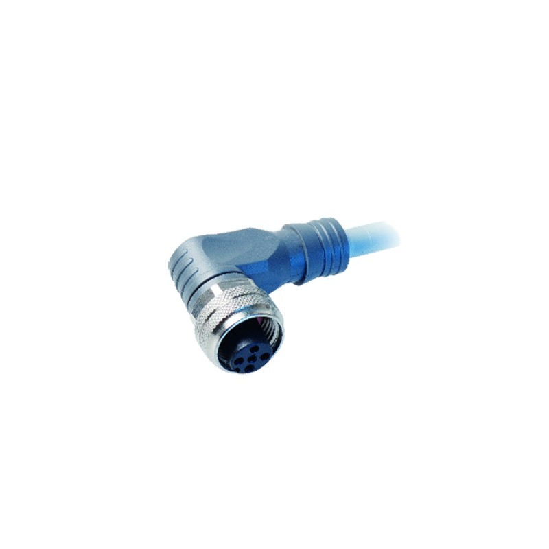 Pre-Wired I/O connector female angled M12 5-Pole PUR/PP