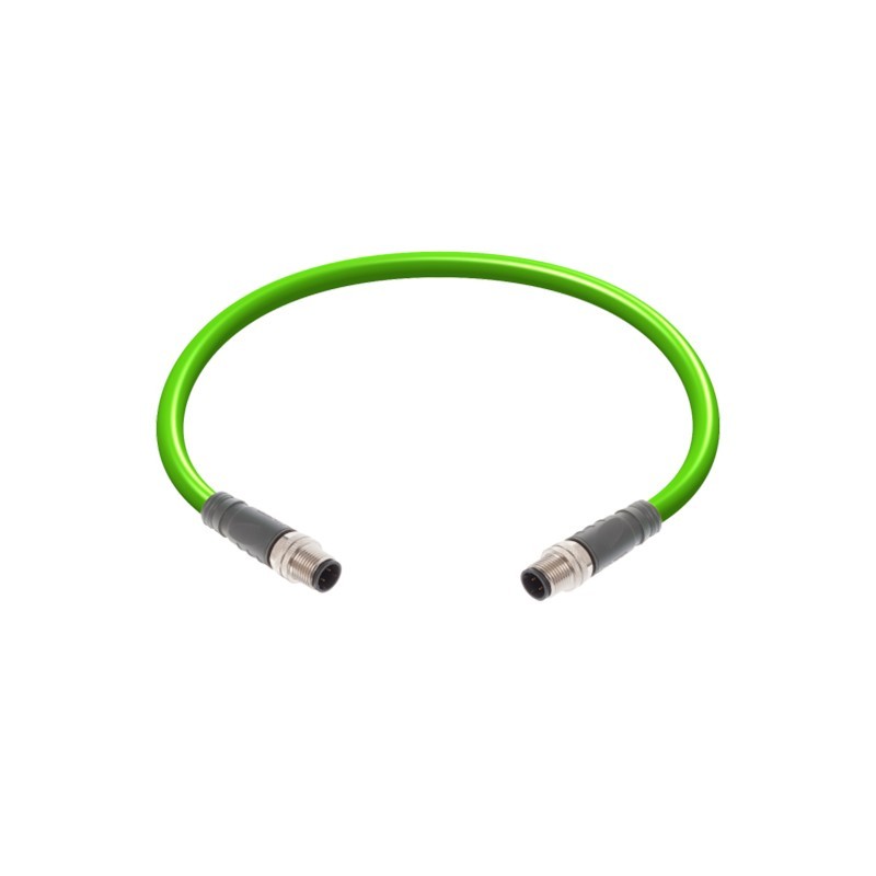 Connettore ETHERNET pre-cablato maschio dritto M12 DCODED - RJ45 4 poli TPU