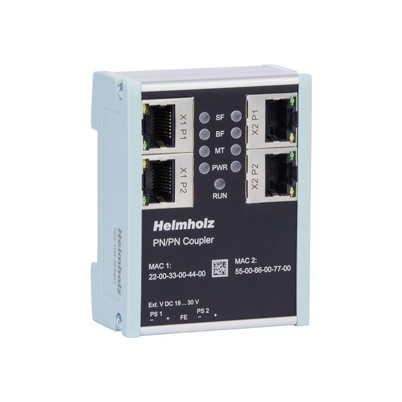 PN/PN Couplers Helmholz 700-158-3PN02 Profinet V2 front view