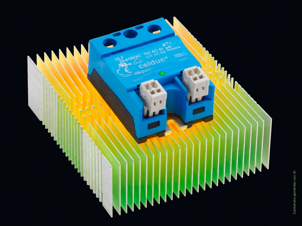 Relè stato solido: come dimensionare corrente e dissipatore se il quadro > 40 °